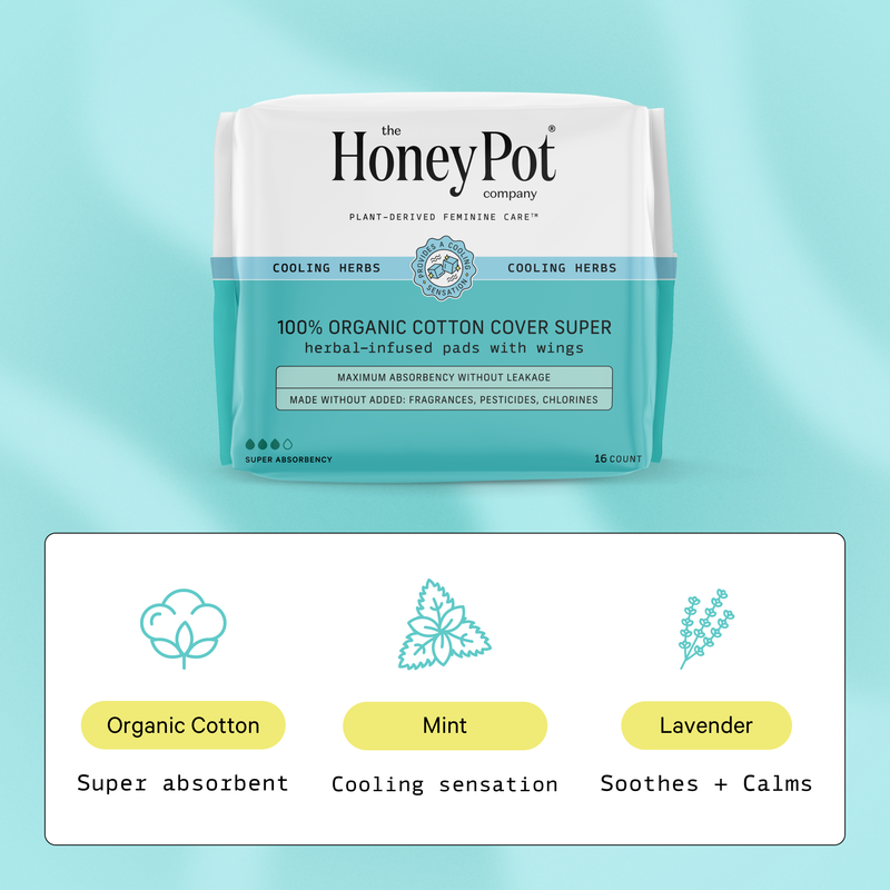 Maxi Pads with Wings | Super Sanitary Pads – The Honey Pot - Feminine Care