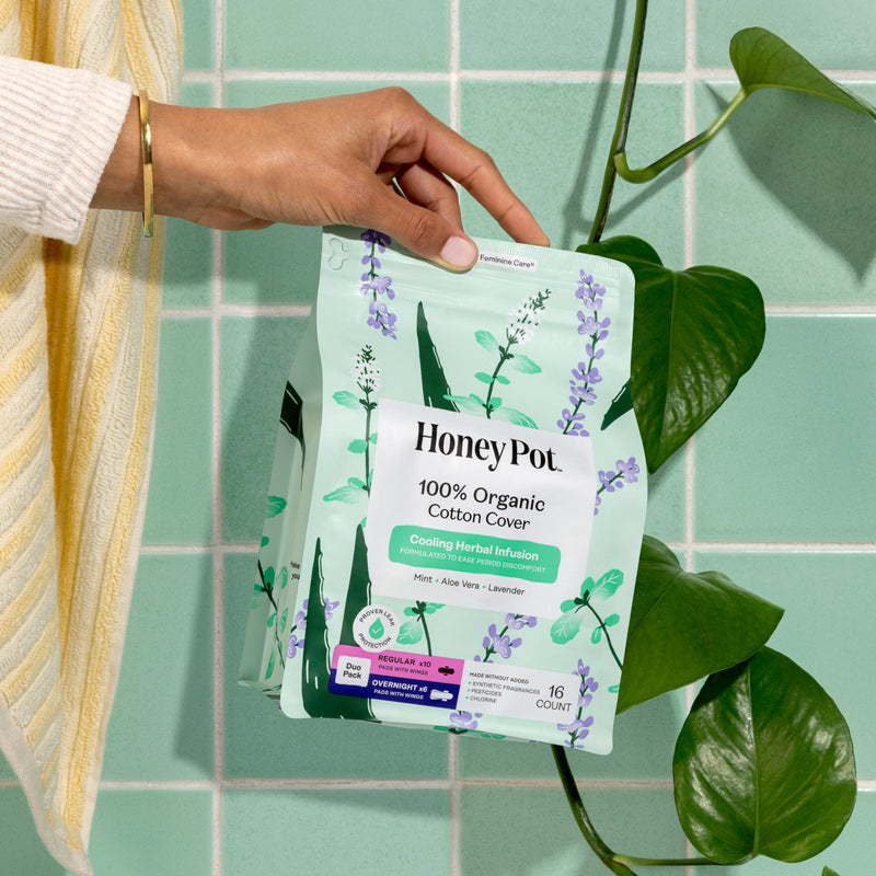 Organic Cotton Cover Cooling Regular Overnight Duo Pads