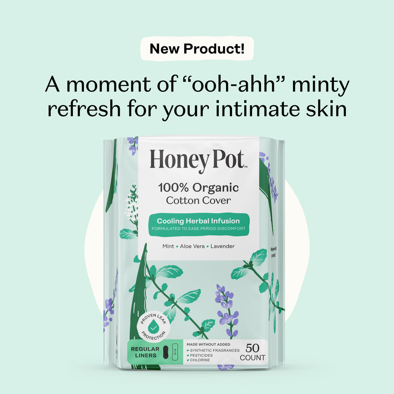 Organic Cotton Cooling Herbal Infusion Regular Liners — Medium Pack