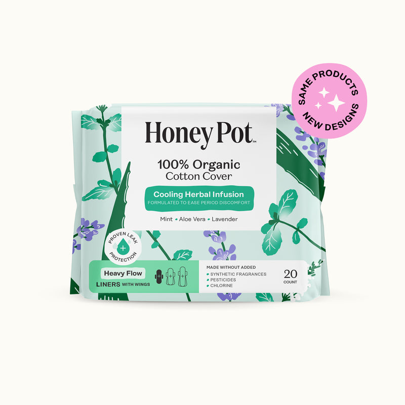 Organic Cotton Cover Cooling Herbal Infusion Heavy Flow Liners