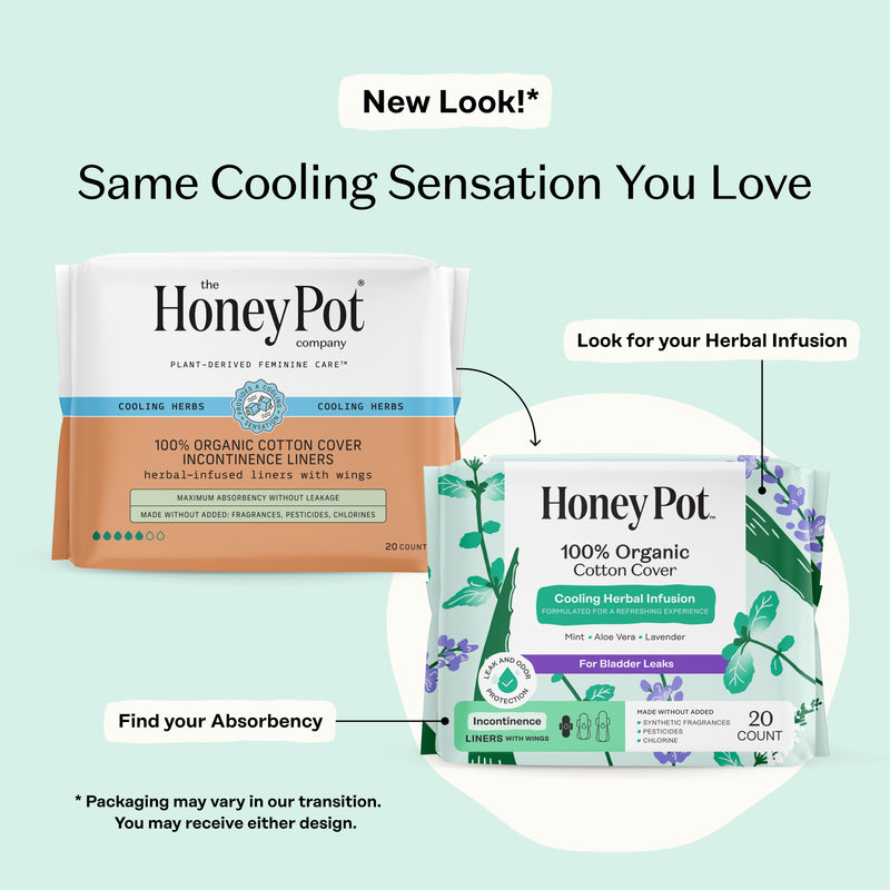 Incontinence Cooling Hebal Infusion 100% Organic Cotton Cover Liners