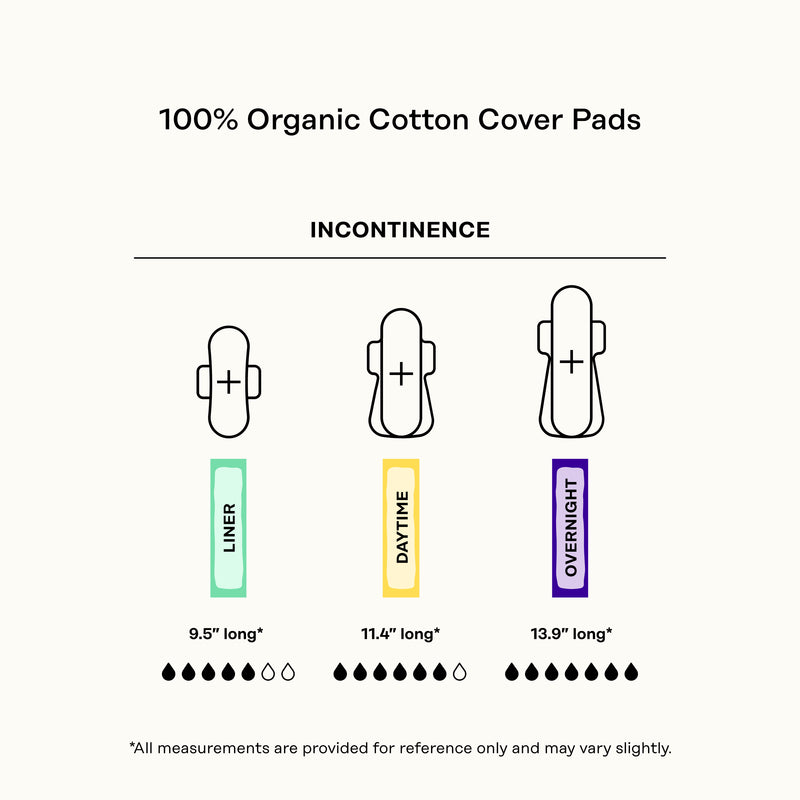 Incontinence Cooling Hebal Infusion 100% Organic Cotton Cover Liners