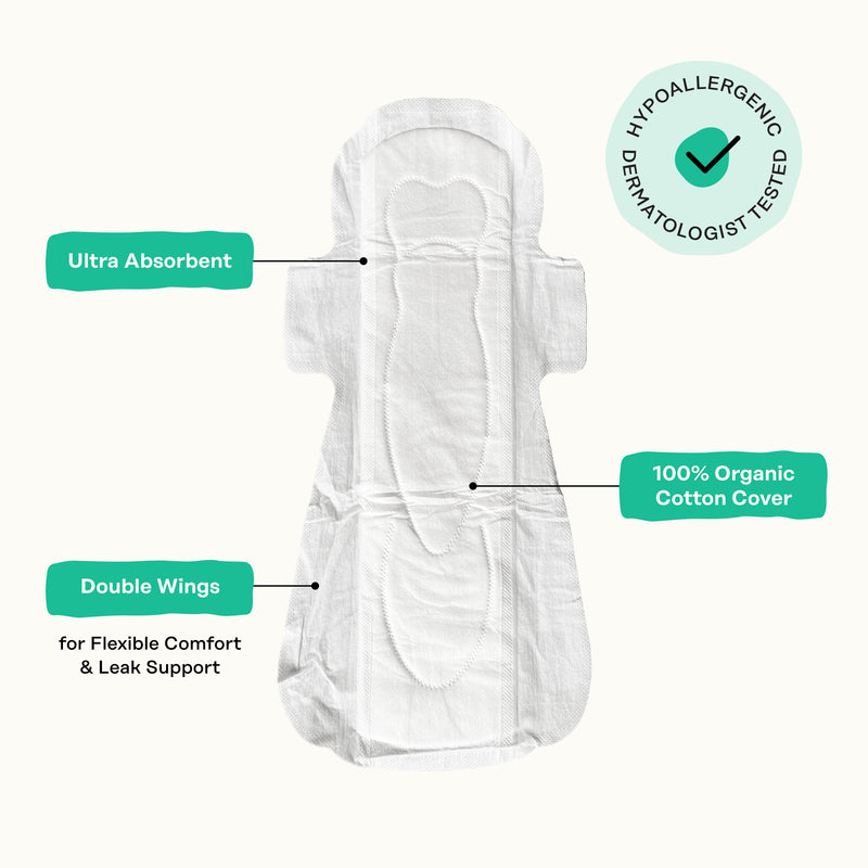 Incontinence Cooling Herbal Infusion 100% Organic Cotton Cover Nighttime Pads