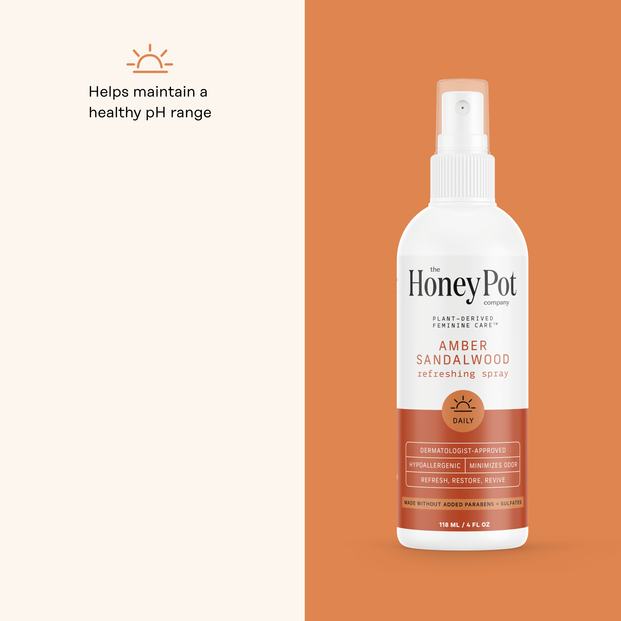 Amber Sandalwood Refreshing Spray The Honey Pot Feminine Care