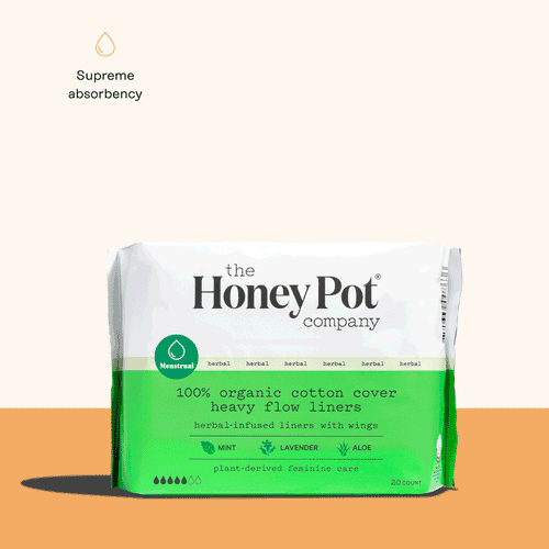 Honey Pot Herbal Heavy Flow Overnight Pads with Wings The Honey Pot