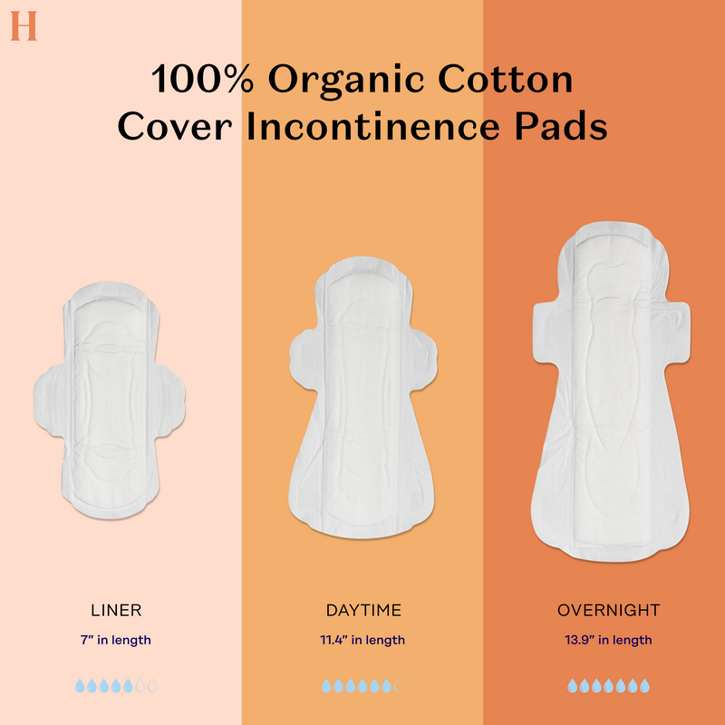 Organic Cotton Cover Herbal Incontinence Daytime Pads with Wings